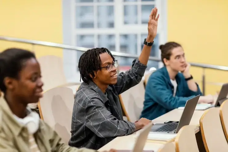 A student participating in a university orientation event