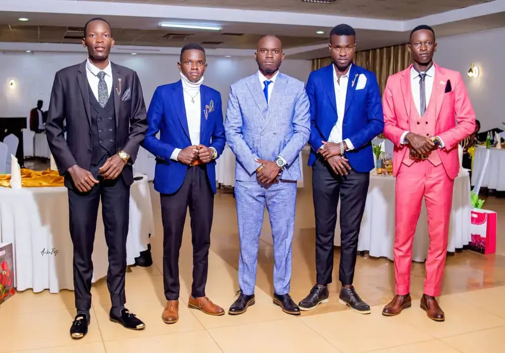 Lira University alumni gentlemen at a farewell party