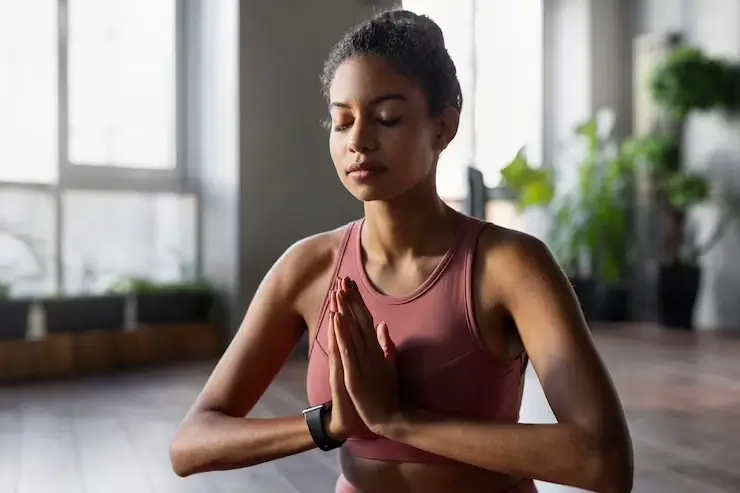 Student meditating